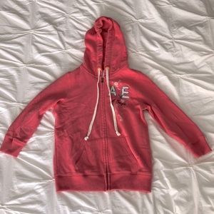 American Eagle Small Coral 3/4 Sleeve Sweatshirt